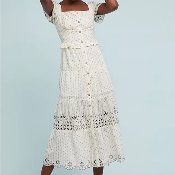 Anthropologie Dresses & Skirts - RahiCali Anthropologie Natural Rahi Ventura Cotton Dobby Midi Dress